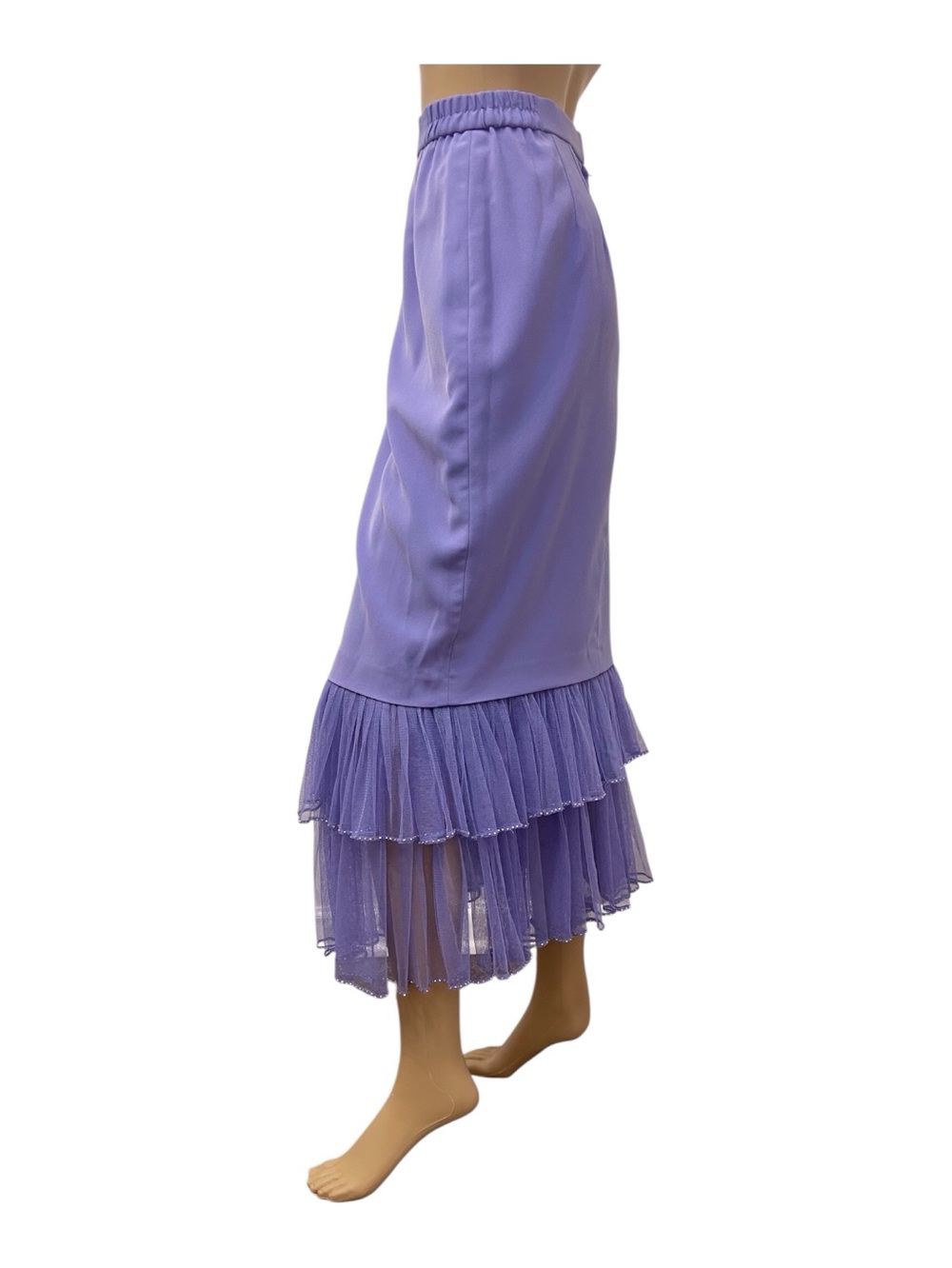 Mariella Ferretti Lavender Layered Ruffle Women's Skirt, 12 - Picture 2 of 10